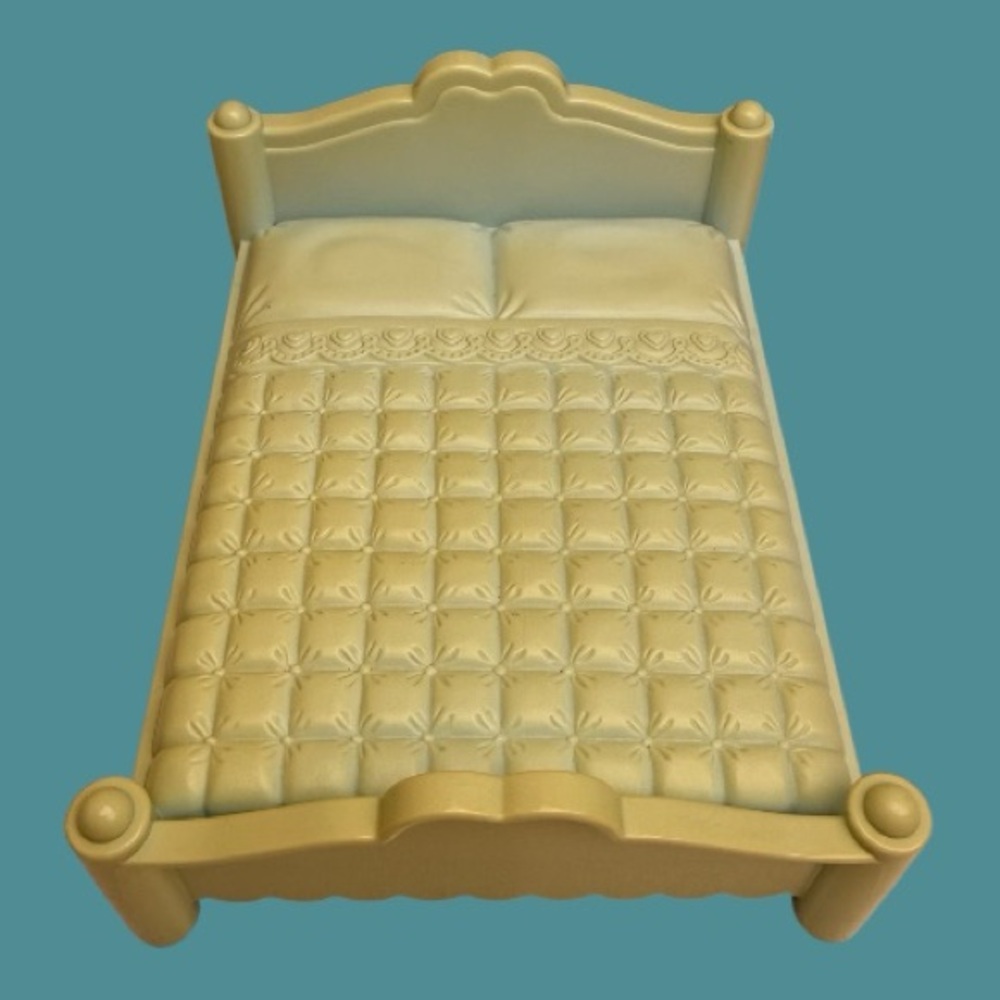 Vintage Playskool Victorian Dollhouse Double Bed 1991